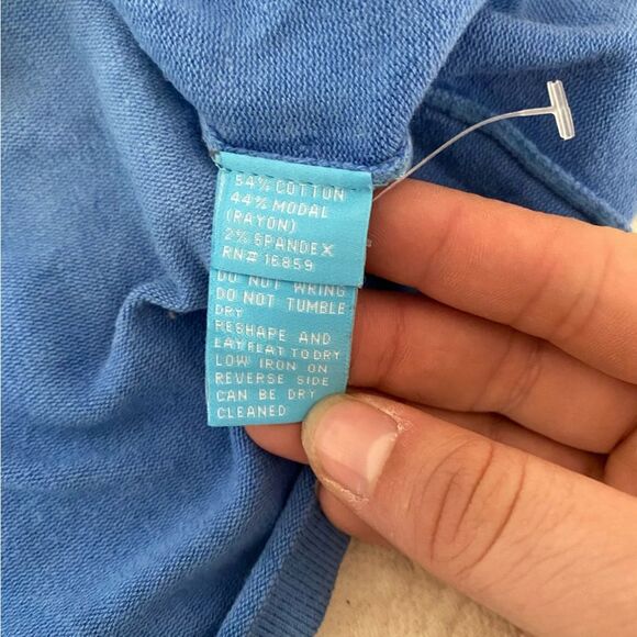 J. Mclaughlin size Medium Blue Ombre Cheetah Print Modal Spandex Blend Sweater - Picture 4 of 10